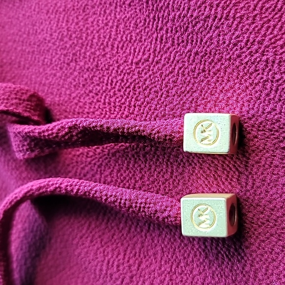 Michael Kors dress tied keyhole front Small maroon studded bell sleeves w tags - Picture 10 of 13